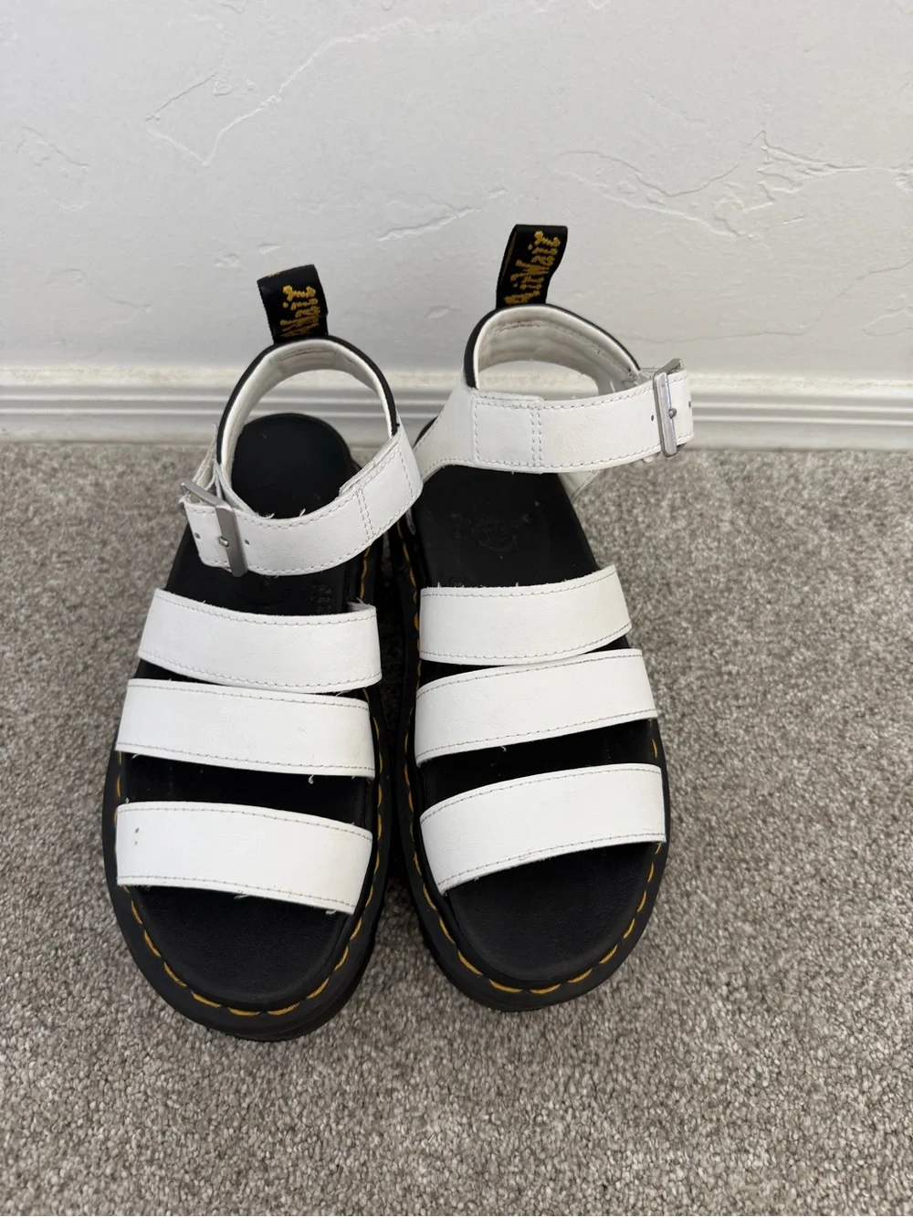 Dr. Martens Blaire Quad Platform Sandals White Leather Women’s US 5 / EU 36